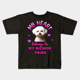 My Heart Belongs to my Bichon Frise Kids T-Shirt